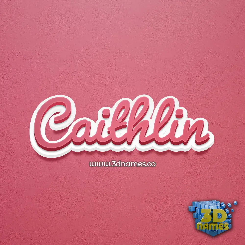 caithlin in Red Scribble style - 3D name wallpaper