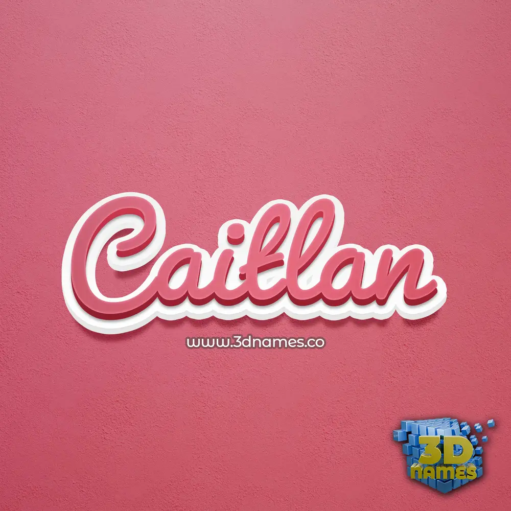 caitlan in Red Scribble style - 3D name wallpaper