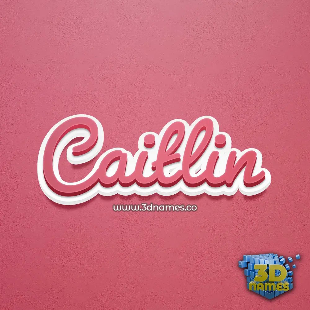 caitlin in Red Scribble style - 3D name wallpaper
