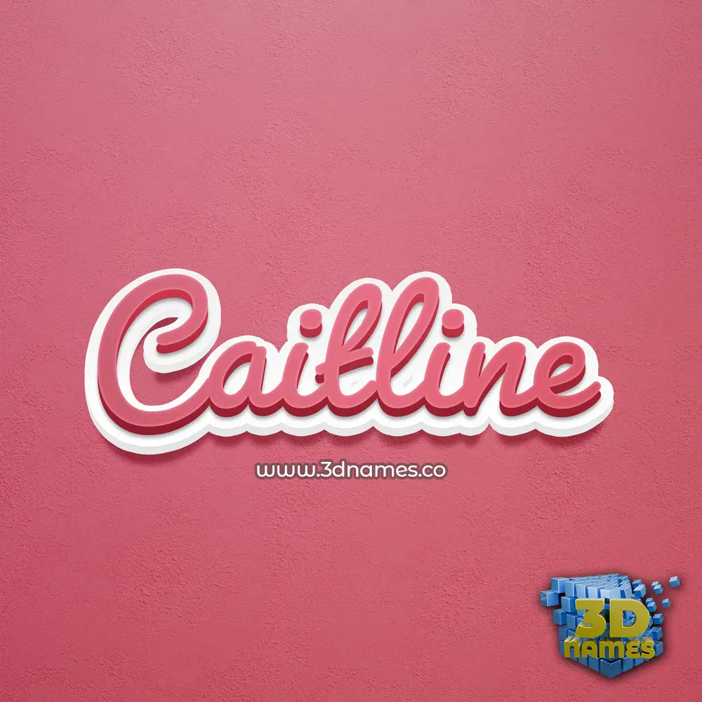 caitline in Red Scribble style - 3D name wallpaper
