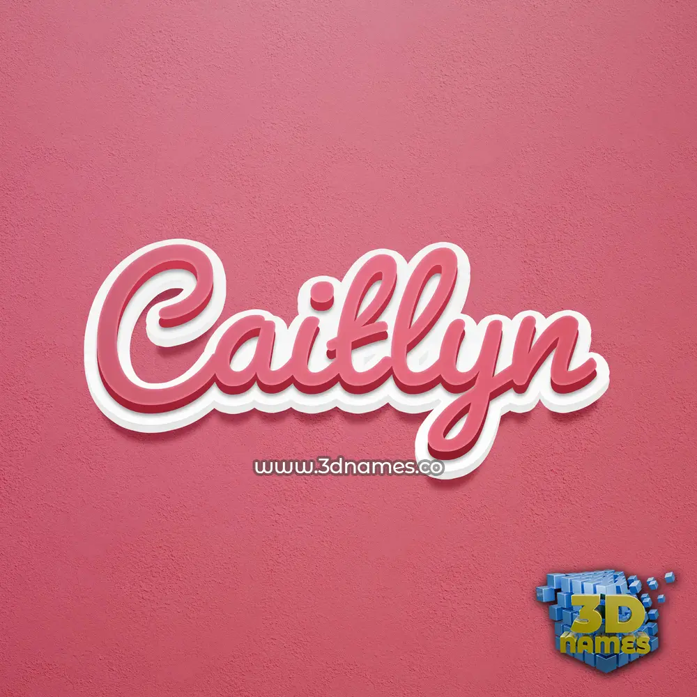 caitlyn in Red Scribble style - 3D name wallpaper
