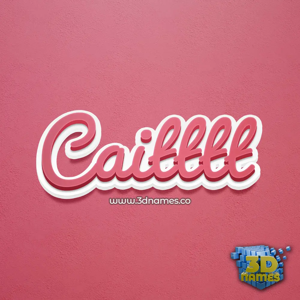 caitttt in Red Scribble style - 3D name wallpaper