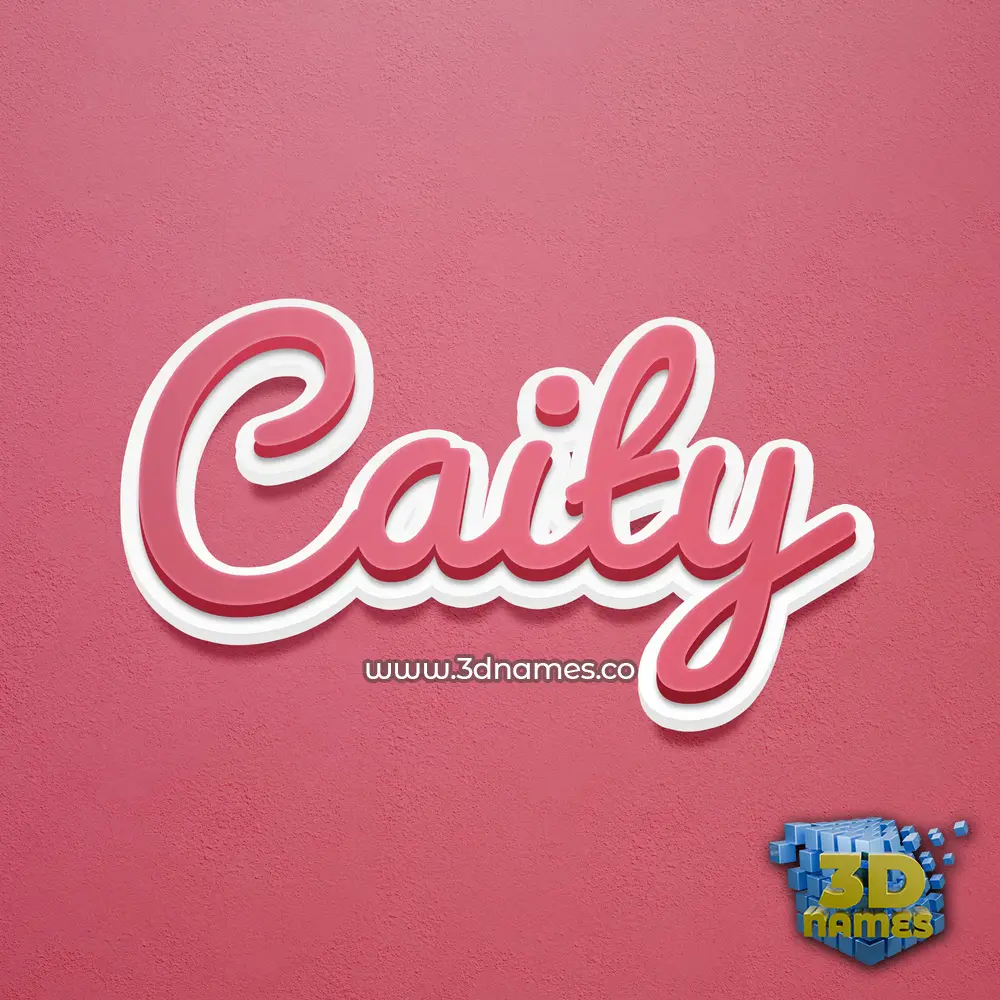 caity in Red Scribble style - 3D name wallpaper