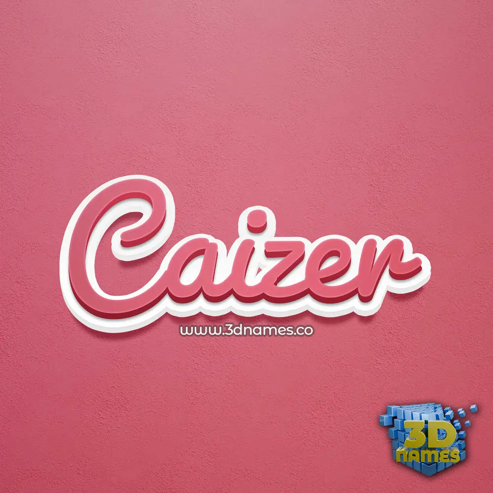 caizer in Red Scribble style - 3D name wallpaper