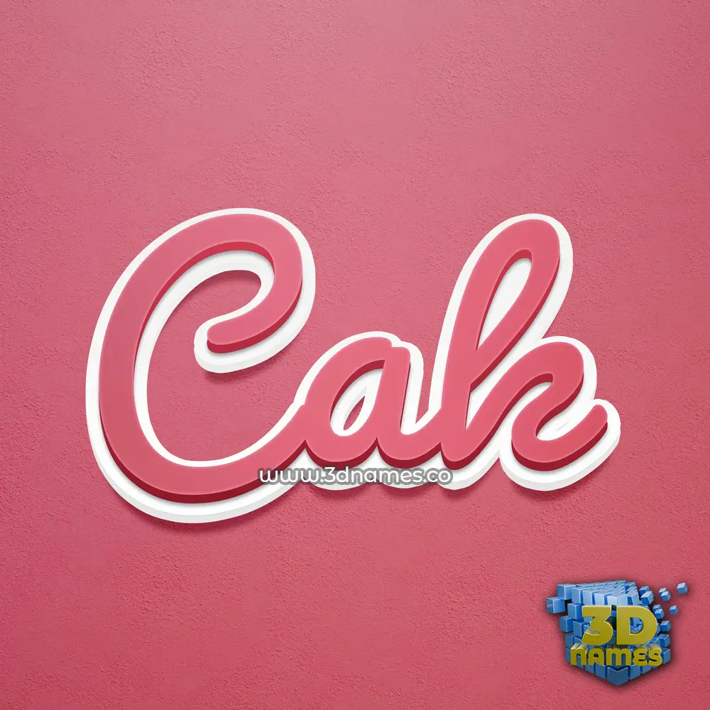 cak in Red Scribble style - 3D name wallpaper