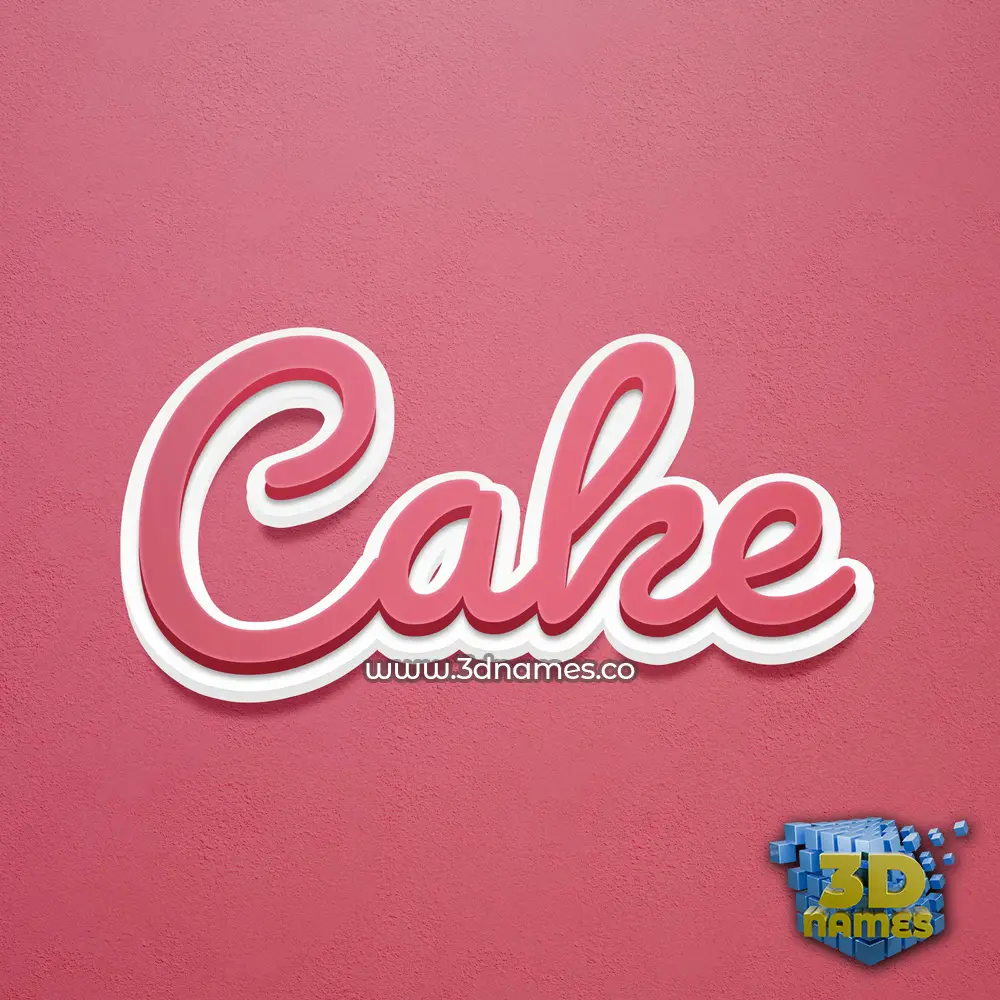 cake in Red Scribble style - 3D name wallpaper