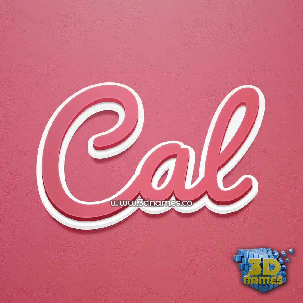 cal in Red Scribble style - 3D name wallpaper