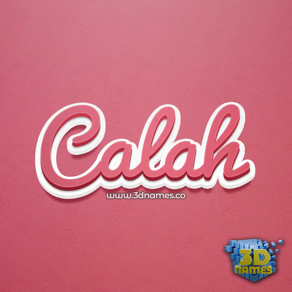 calah in Red Scribble style - 3D name wallpaper