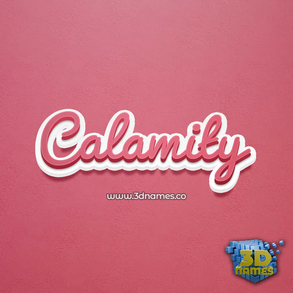calamity in Red Scribble style - 3D name wallpaper