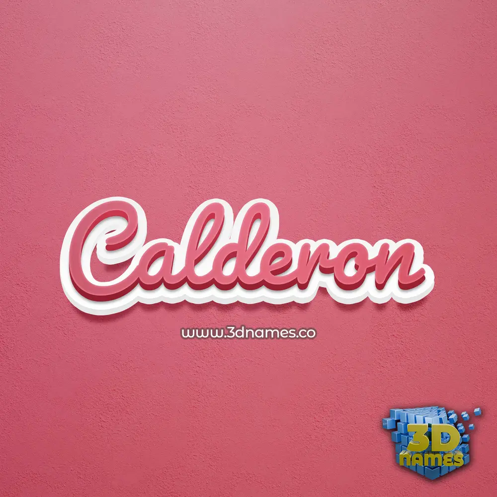 calderon in Red Scribble style - 3D name wallpaper