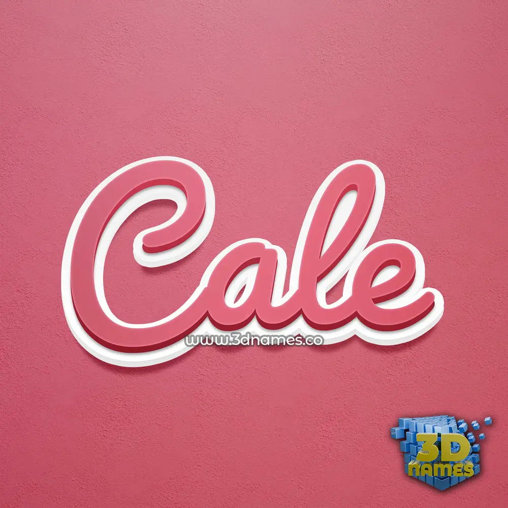 cale in Red Scribble style - 3D name wallpaper