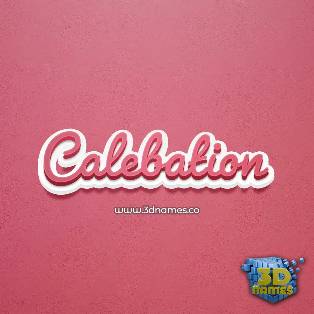 calebation in Red Scribble style - 3D name wallpaper
