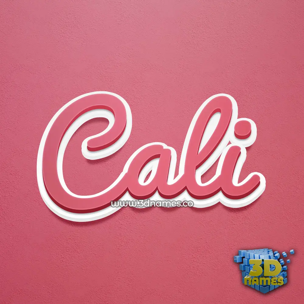 cali in Red Scribble style - 3D name wallpaper