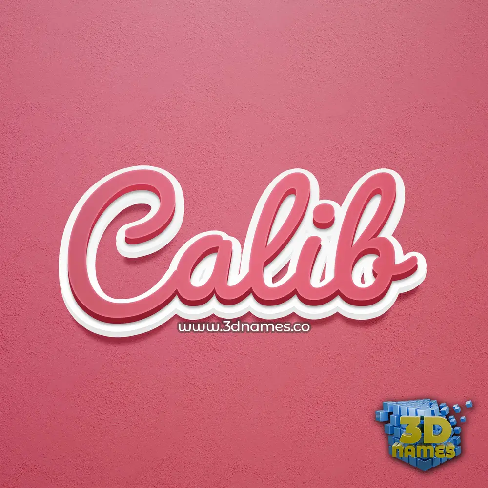 calib in Red Scribble style - 3D name wallpaper