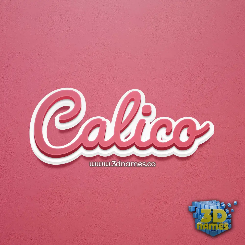 calico in Red Scribble style - 3D name wallpaper