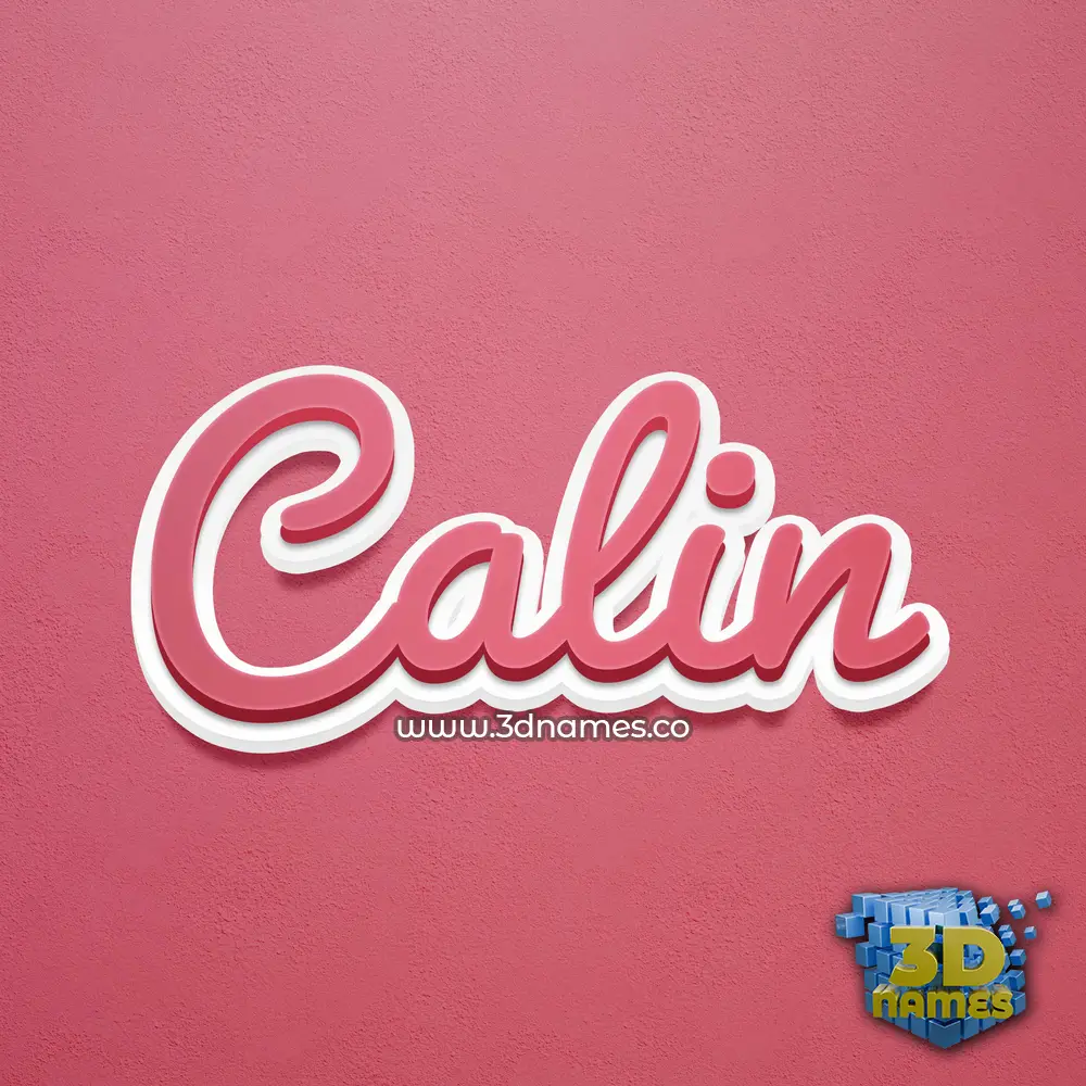 calin in Red Scribble style - 3D name wallpaper
