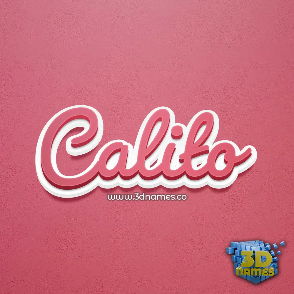 calito in Red Scribble style - 3D name wallpaper