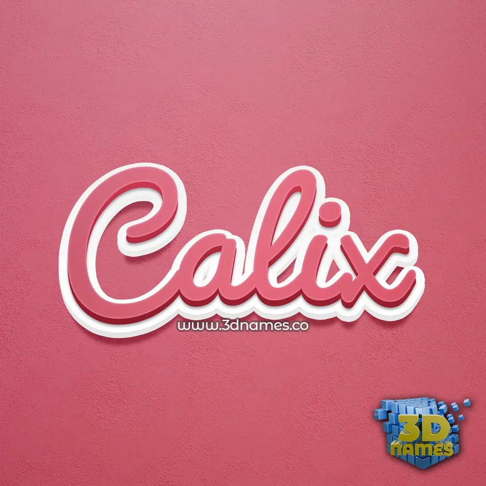 calix in Red Scribble style - 3D name wallpaper