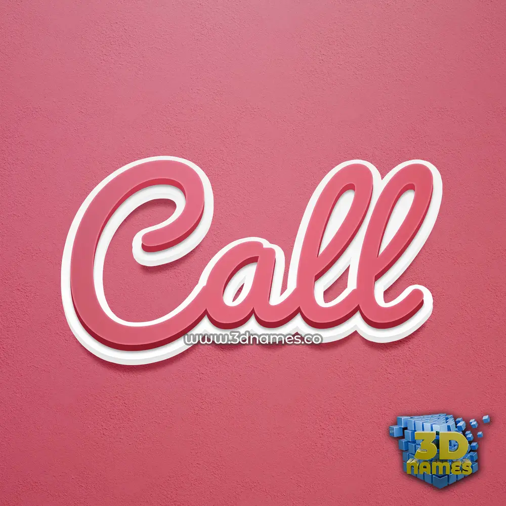 call in Red Scribble style - 3D name wallpaper