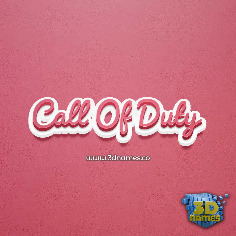 call of duty in Red Scribble style - 3D name wallpaper