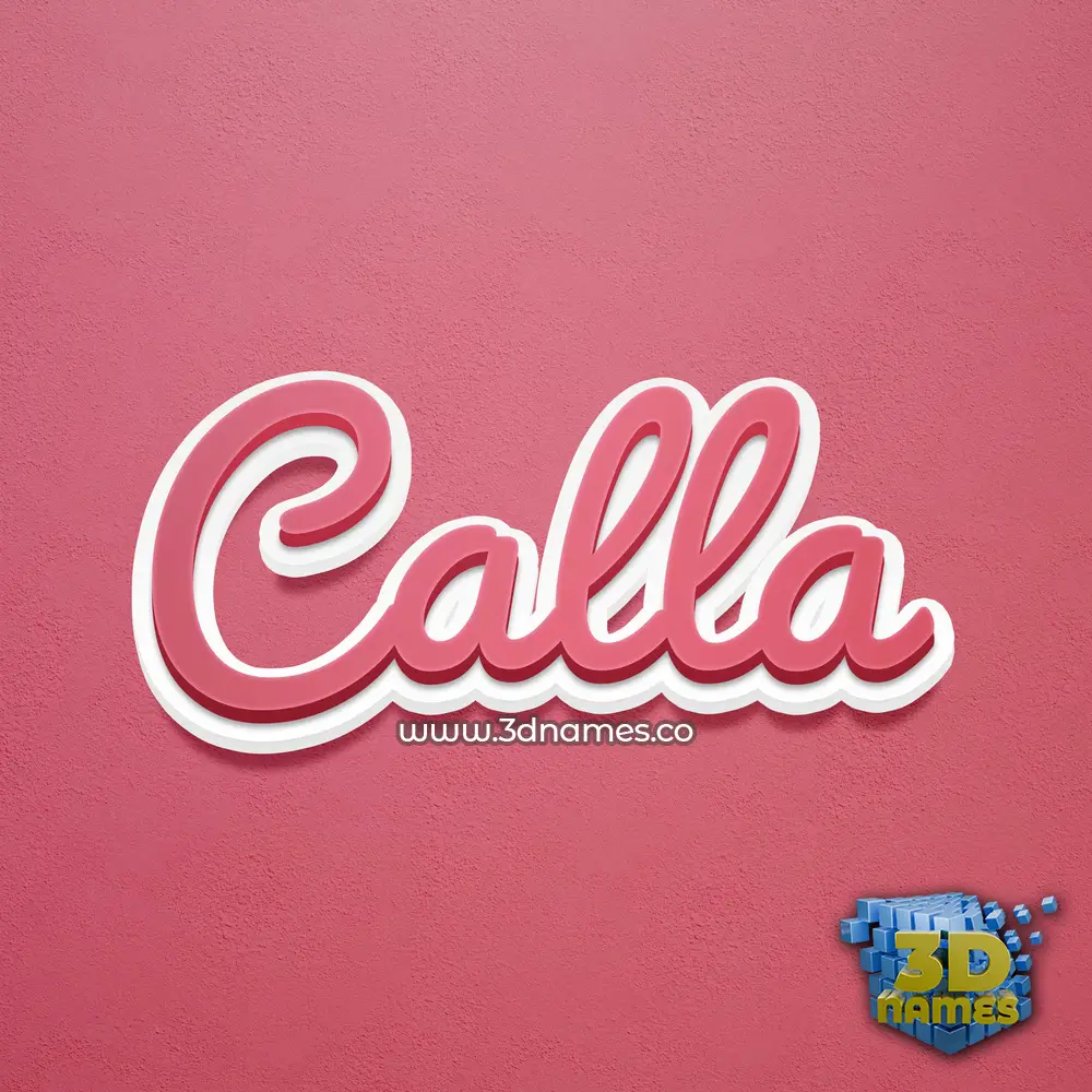 calla in Red Scribble style - 3D name wallpaper