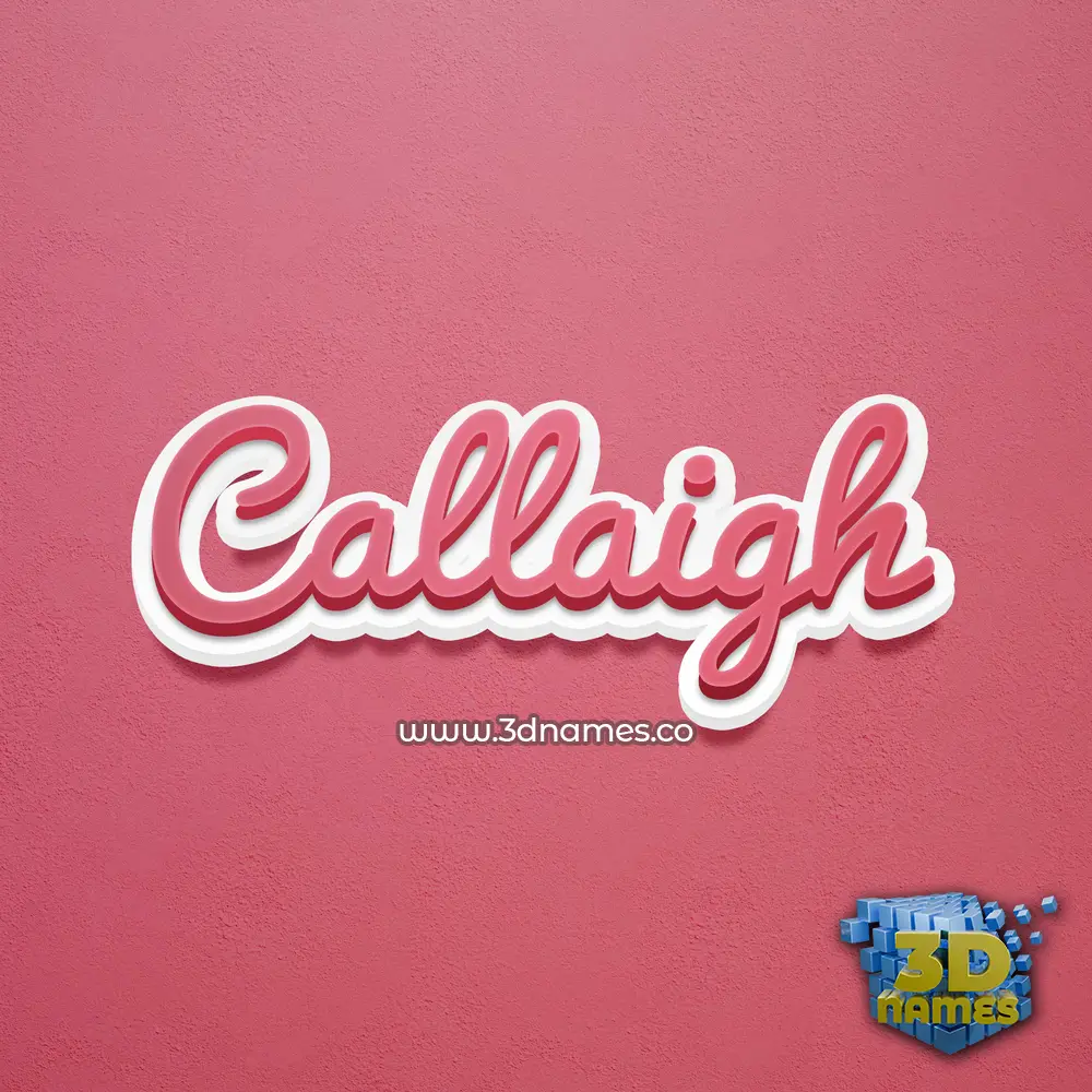 callaigh in Red Scribble style - 3D name wallpaper