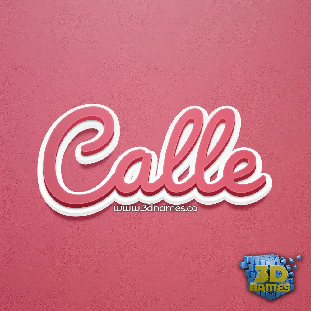 calle in Red Scribble style - 3D name wallpaper