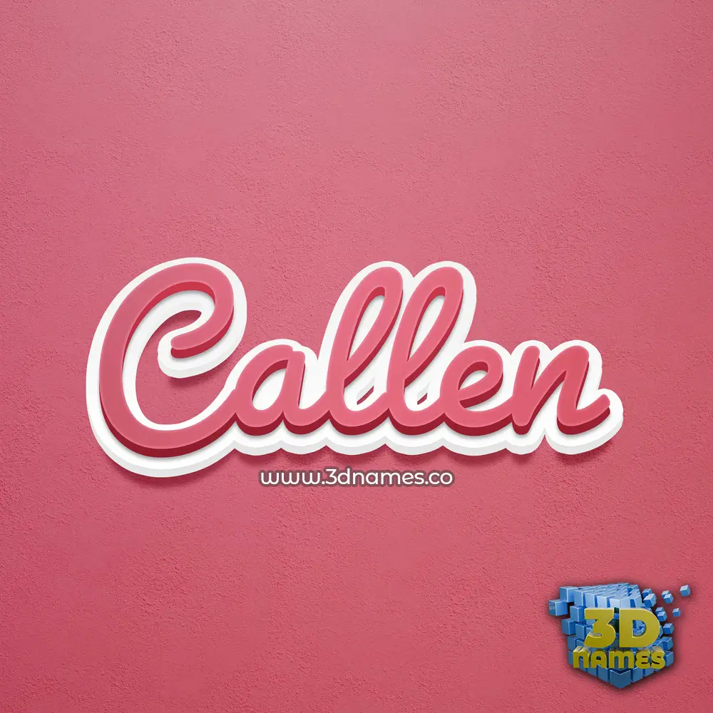 callen in Red Scribble style - 3D name wallpaper