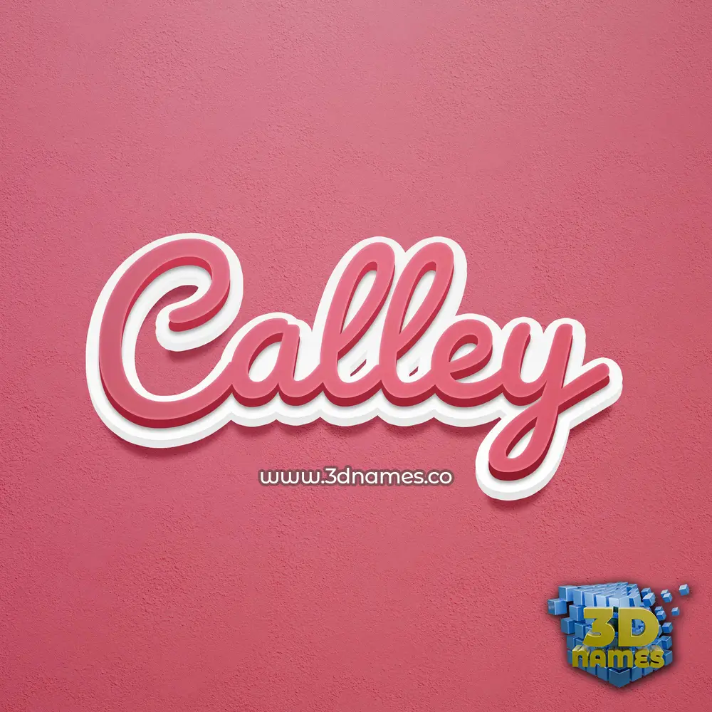 calley in Red Scribble style - 3D name wallpaper