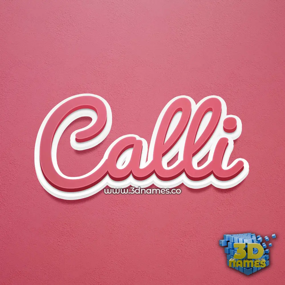 calli in Red Scribble style - 3D name wallpaper