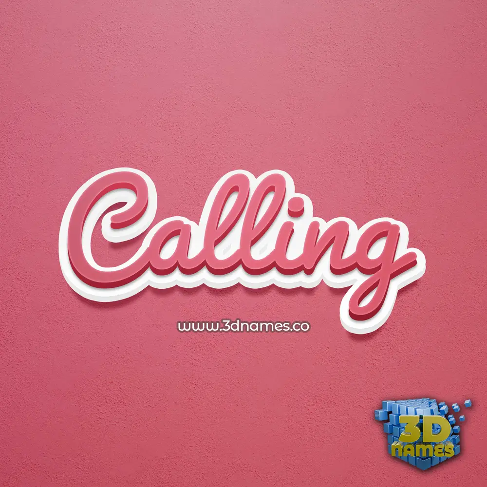 calling in Red Scribble style - 3D name wallpaper