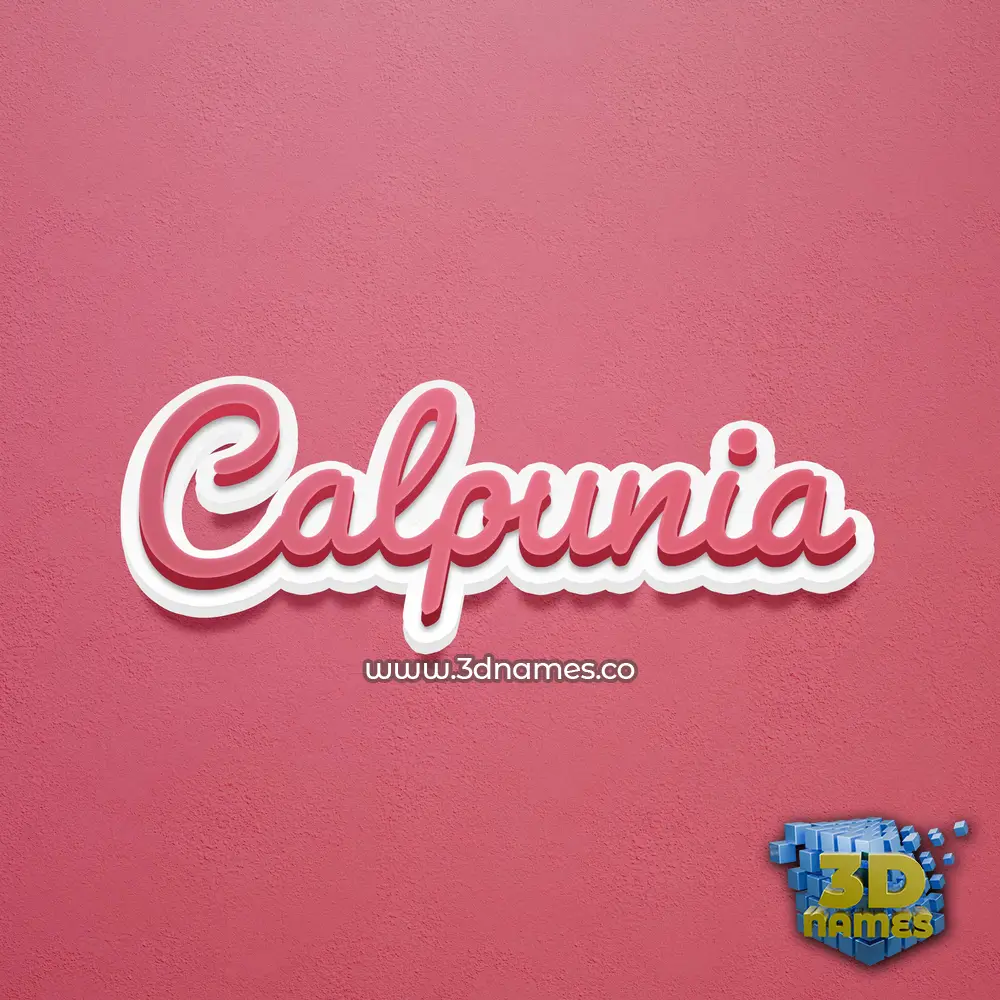 calpunia in Red Scribble style - 3D name wallpaper