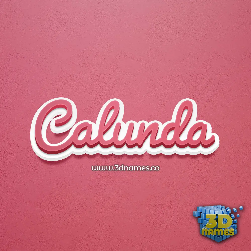 calunda in Red Scribble style - 3D name wallpaper