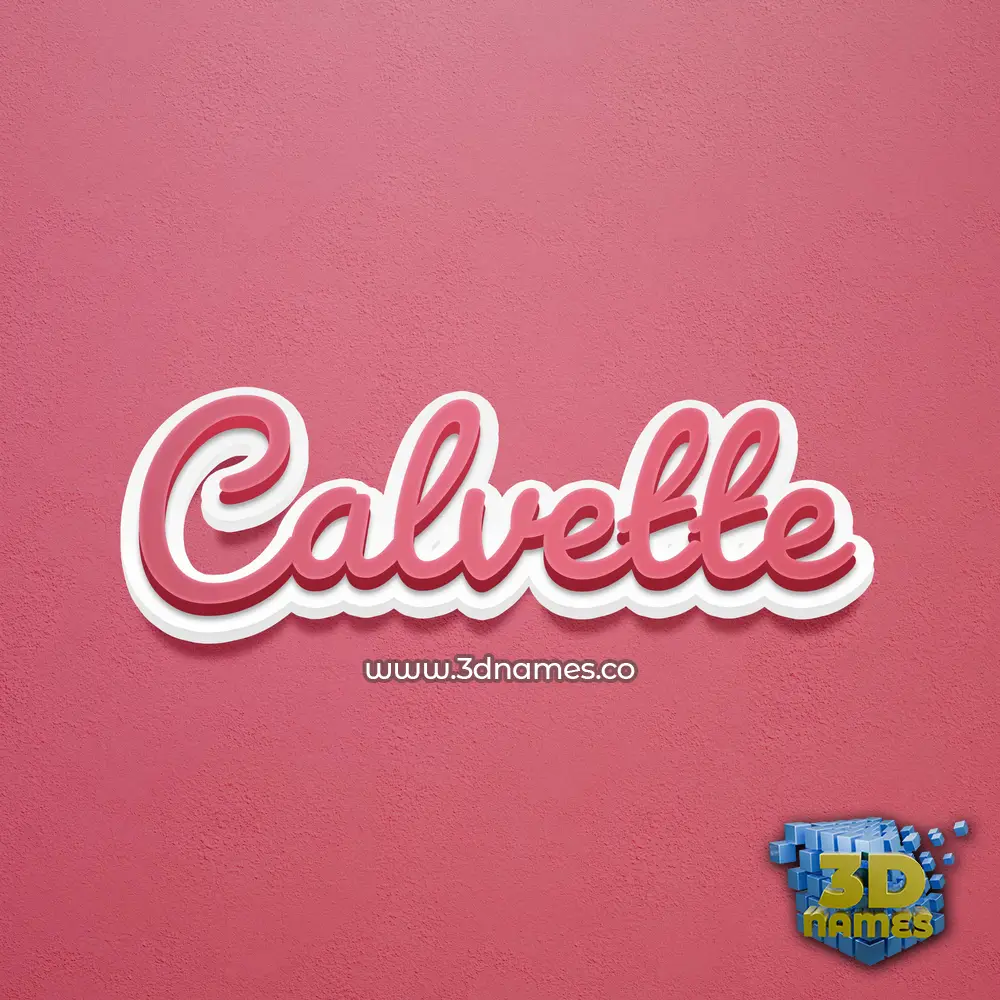 calvette in Red Scribble style - 3D name wallpaper