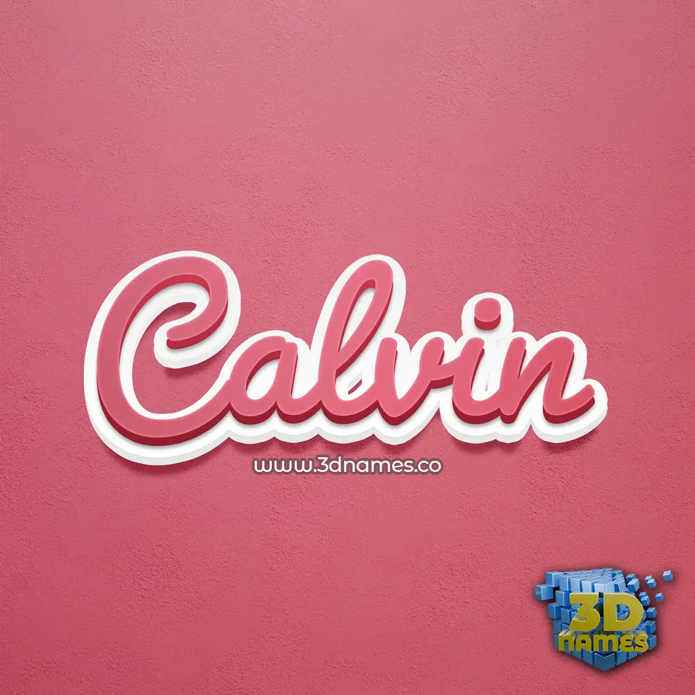 calvin in Red Scribble style - 3D name wallpaper