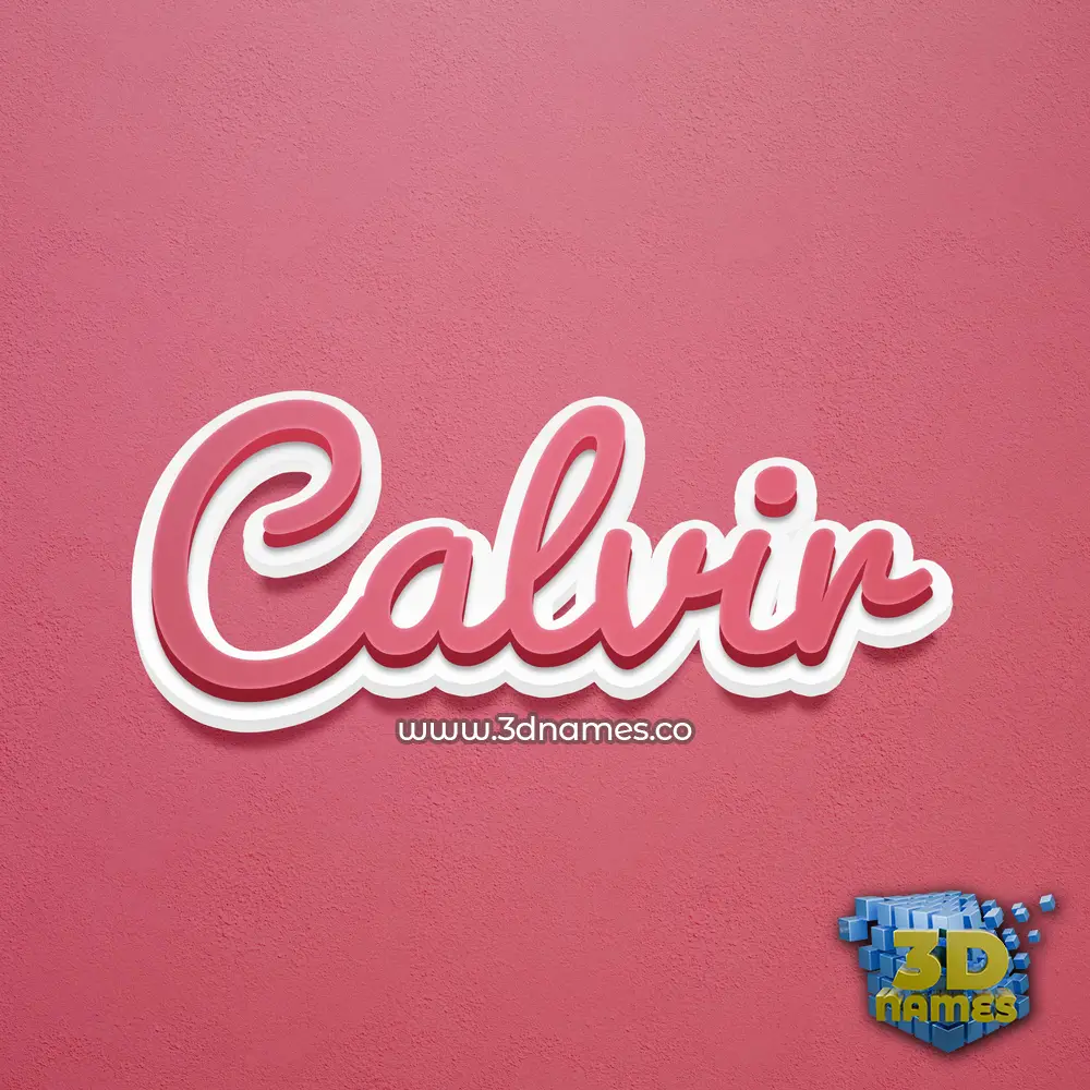 calvir in Red Scribble style - 3D name wallpaper