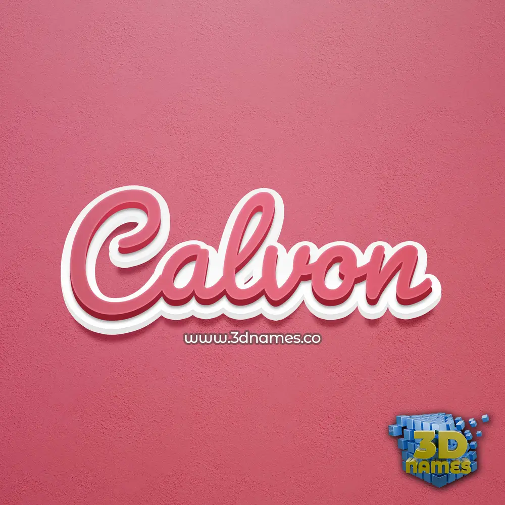 calvon in Red Scribble style - 3D name wallpaper