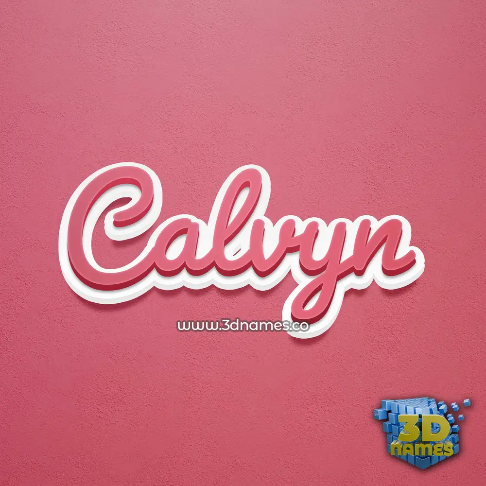 calvyn in Red Scribble style - 3D name wallpaper