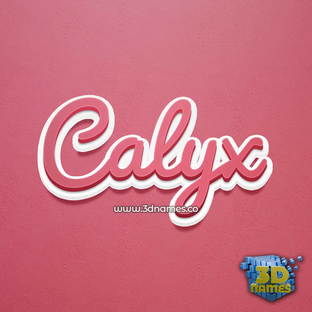 calyx in Red Scribble style - 3D name wallpaper