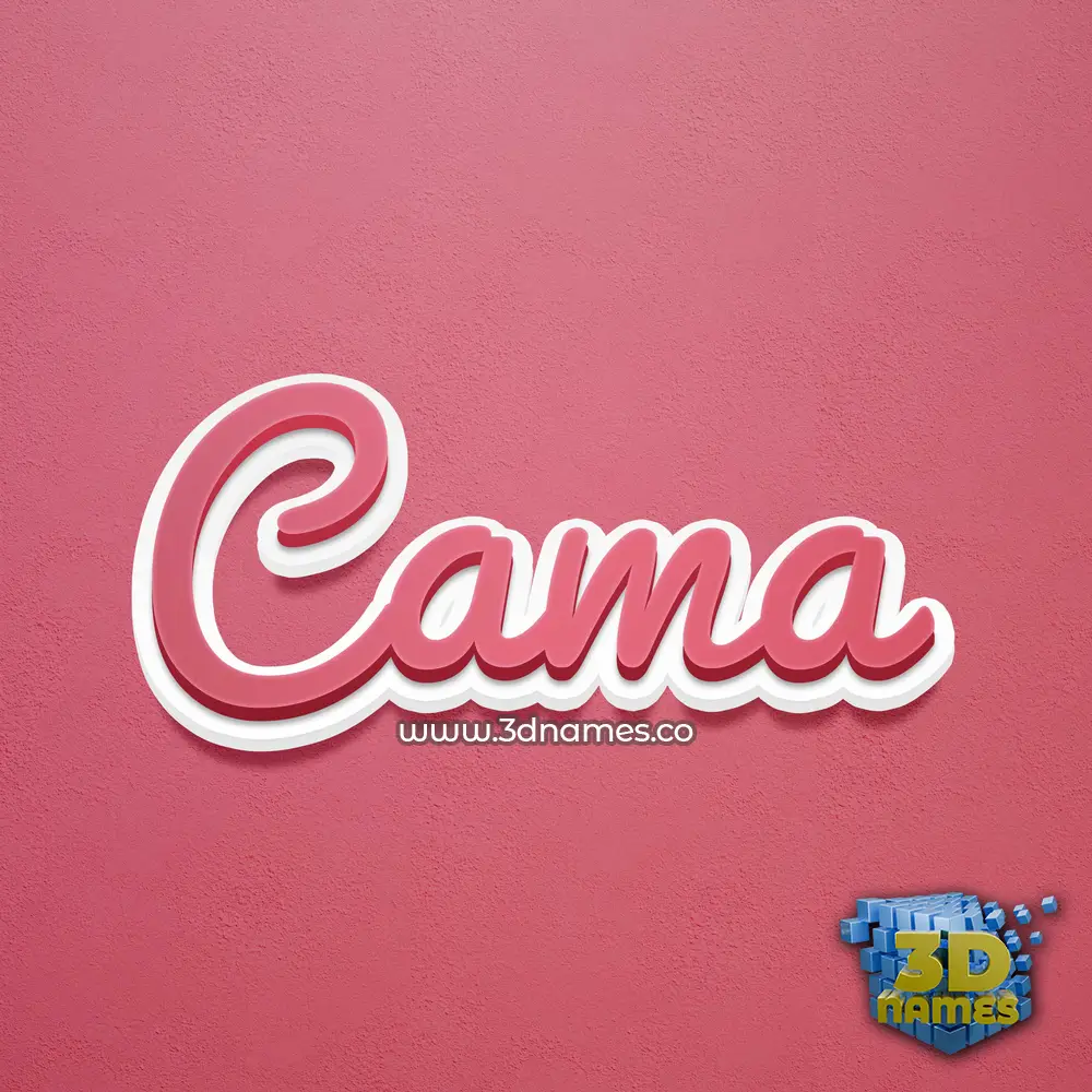 cama in Red Scribble style - 3D name wallpaper