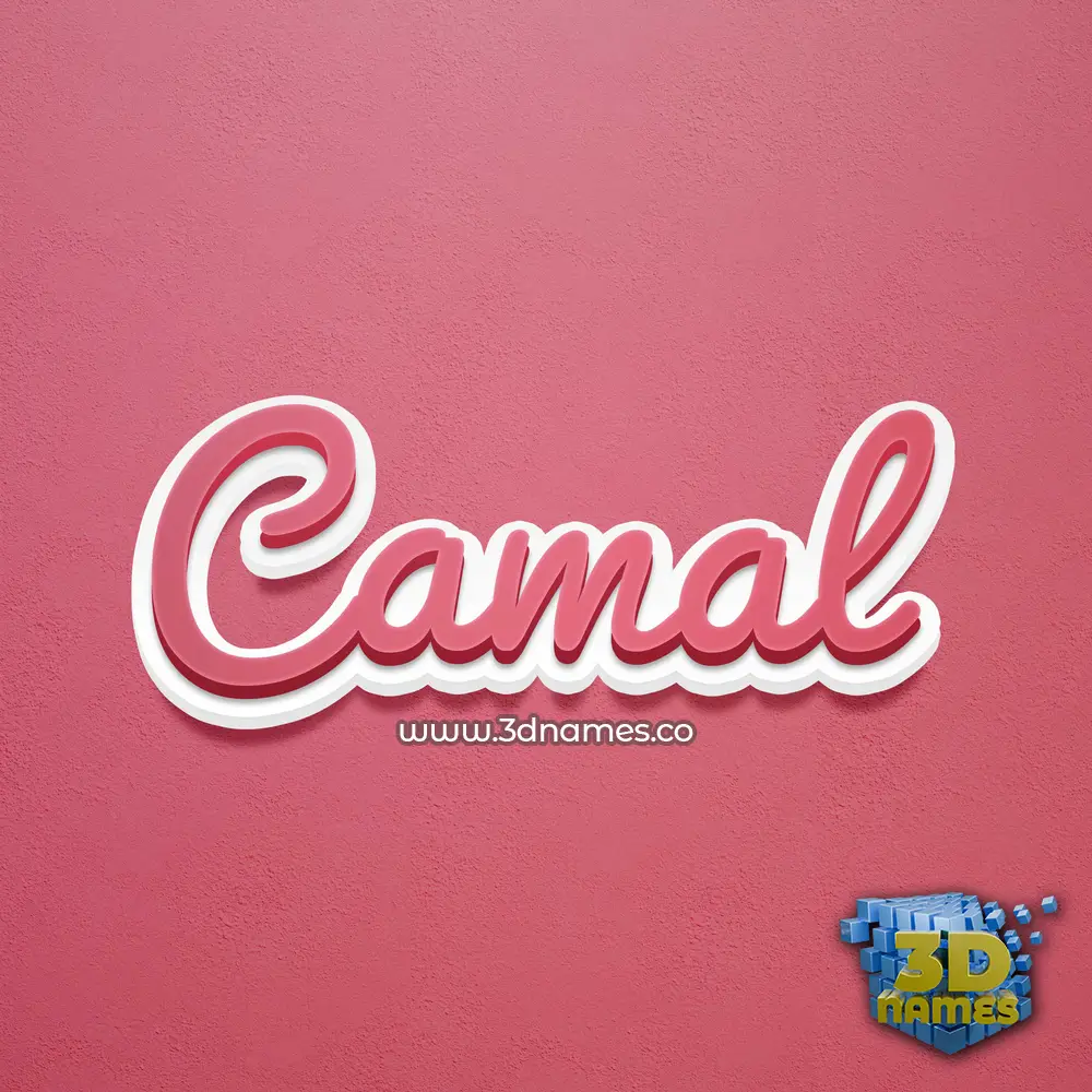 camal in Red Scribble style - 3D name wallpaper