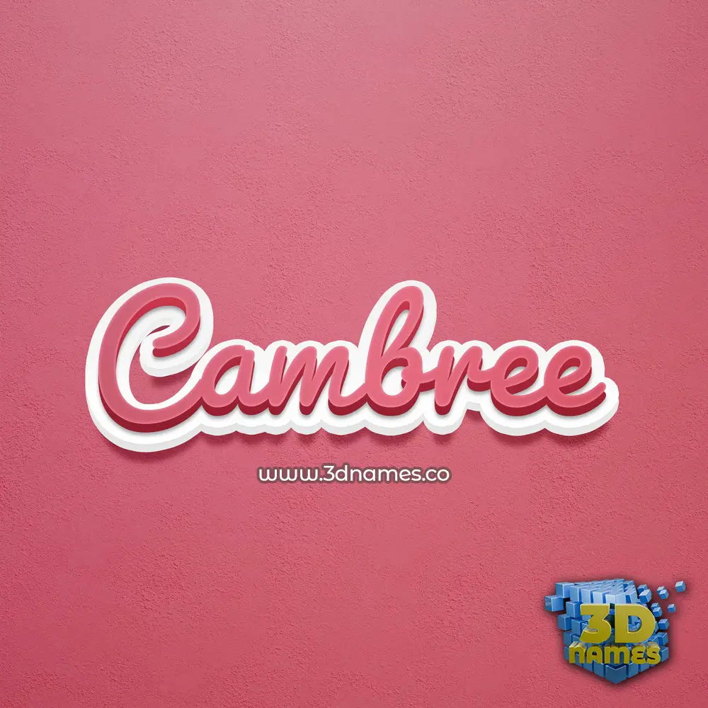 cambree in Red Scribble style - 3D name wallpaper