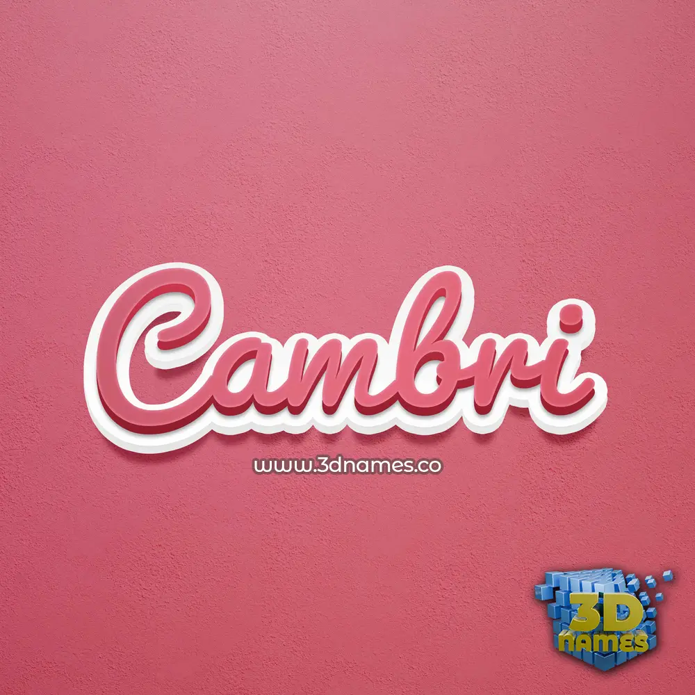 cambri in Red Scribble style - 3D name wallpaper