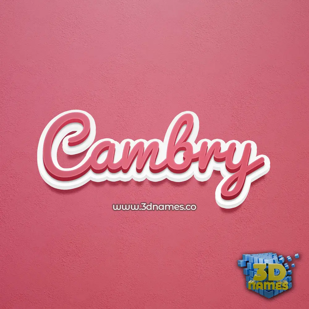 cambry in Red Scribble style - 3D name wallpaper