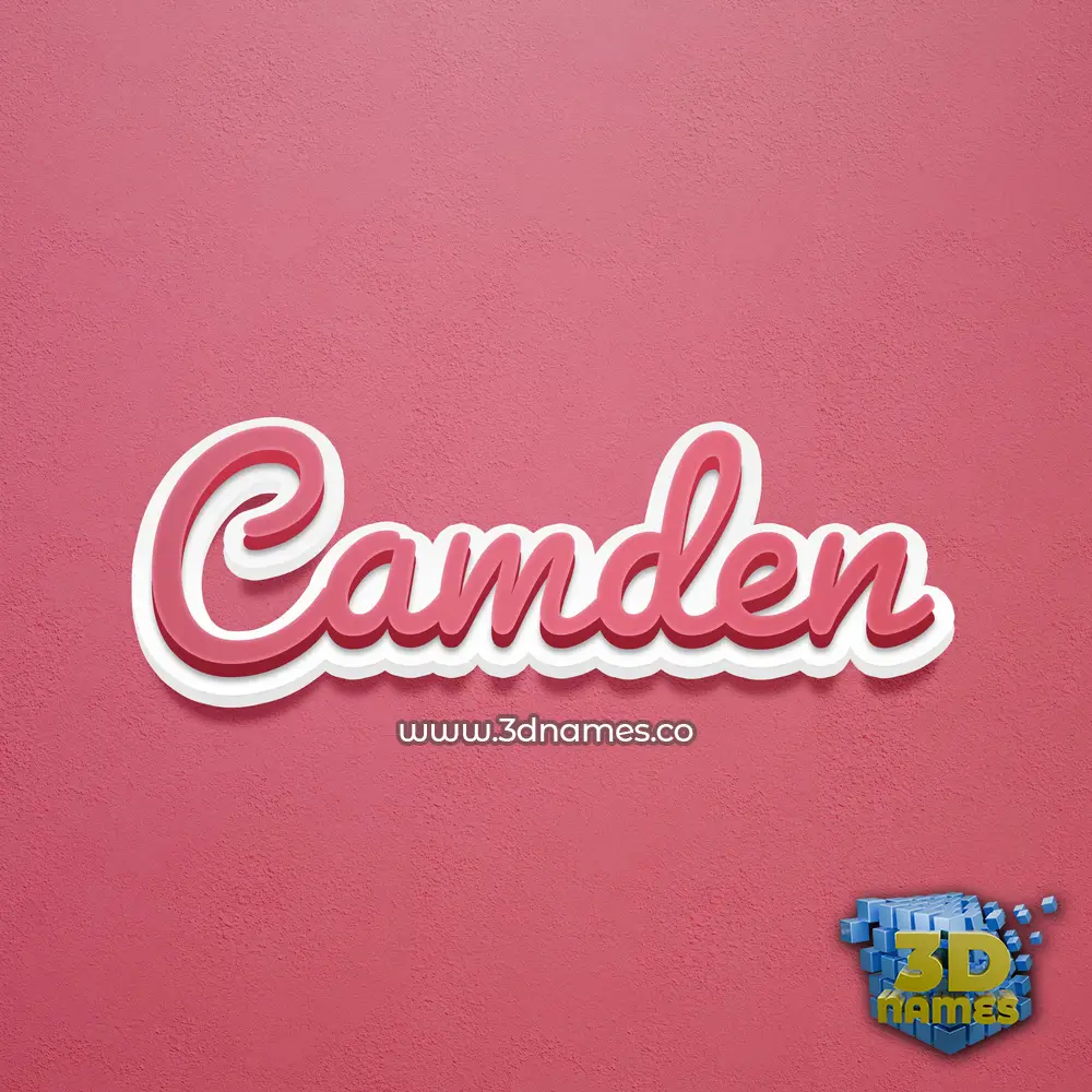 camden in Red Scribble style - 3D name wallpaper