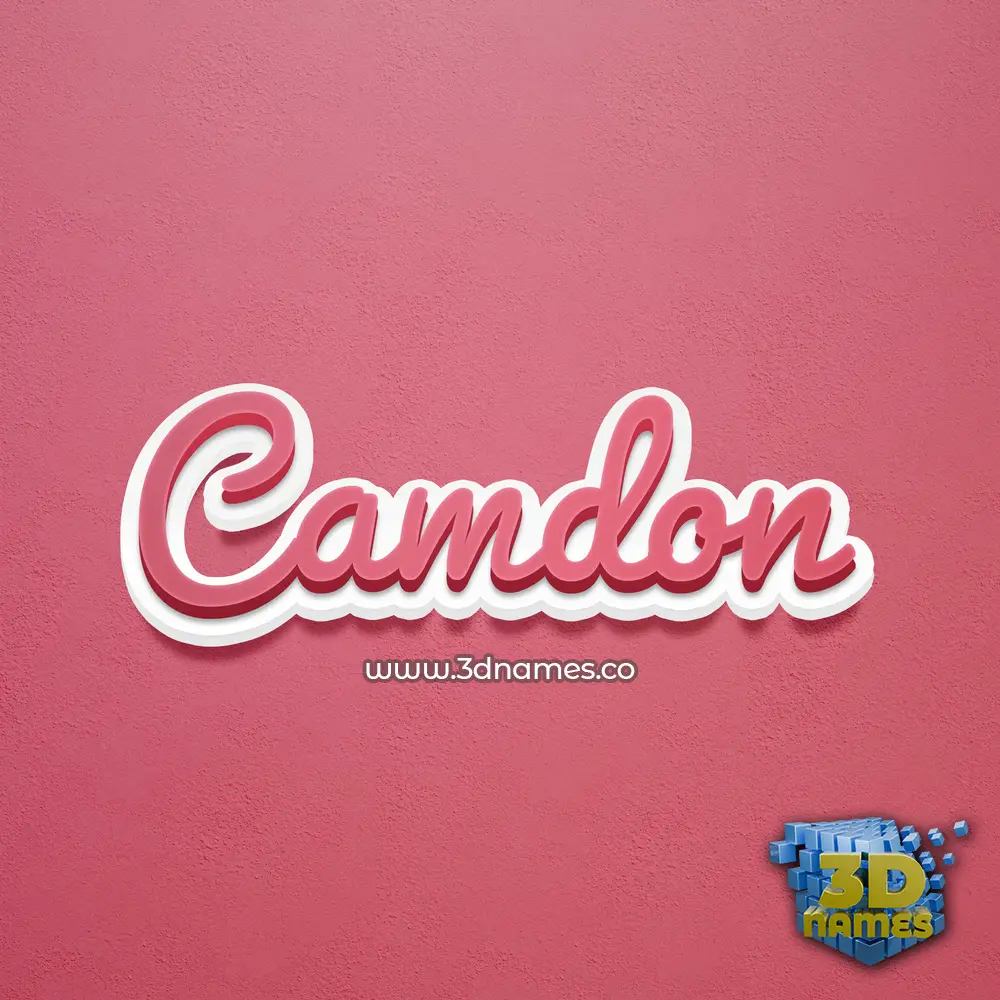 camdon in Red Scribble style - 3D name wallpaper