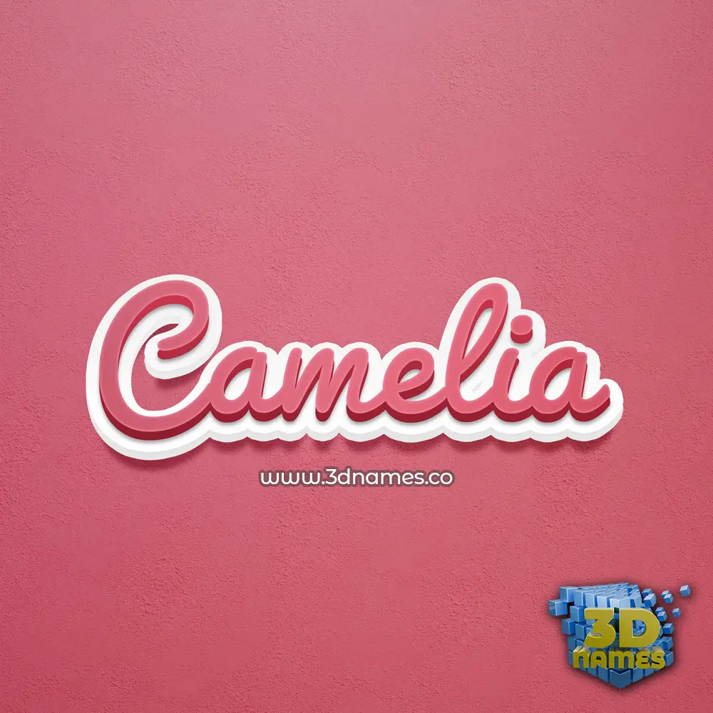 camelia in Red Scribble style - 3D name wallpaper