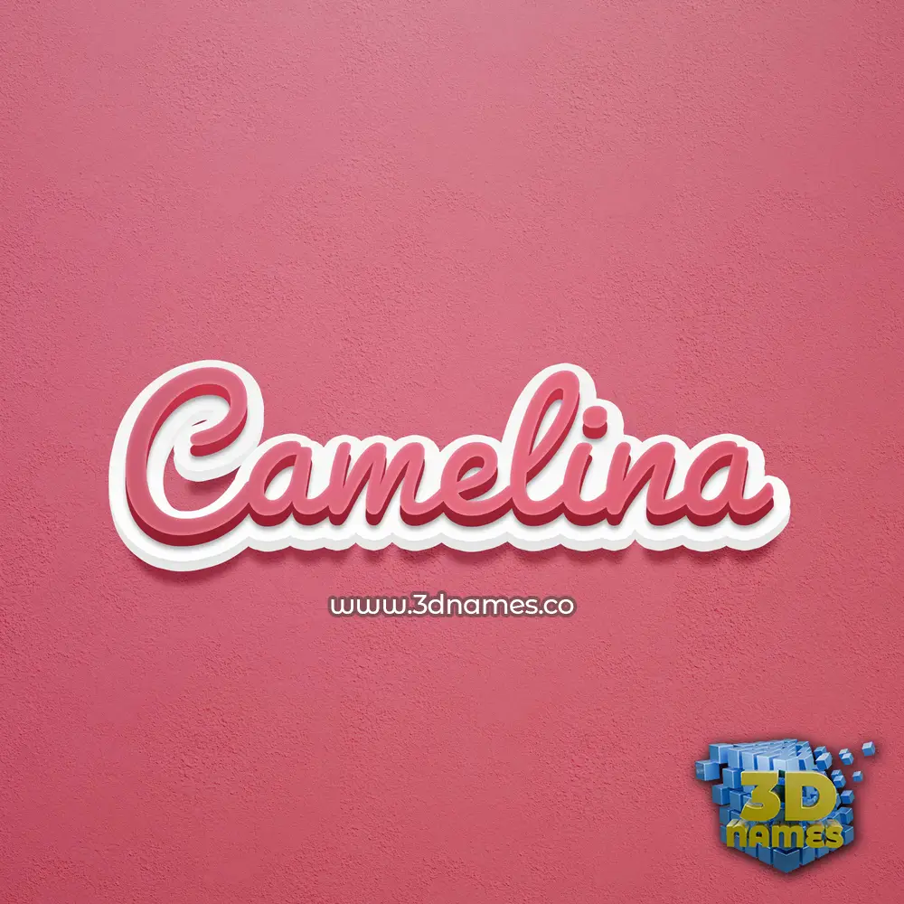 camelina in Red Scribble style - 3D name wallpaper