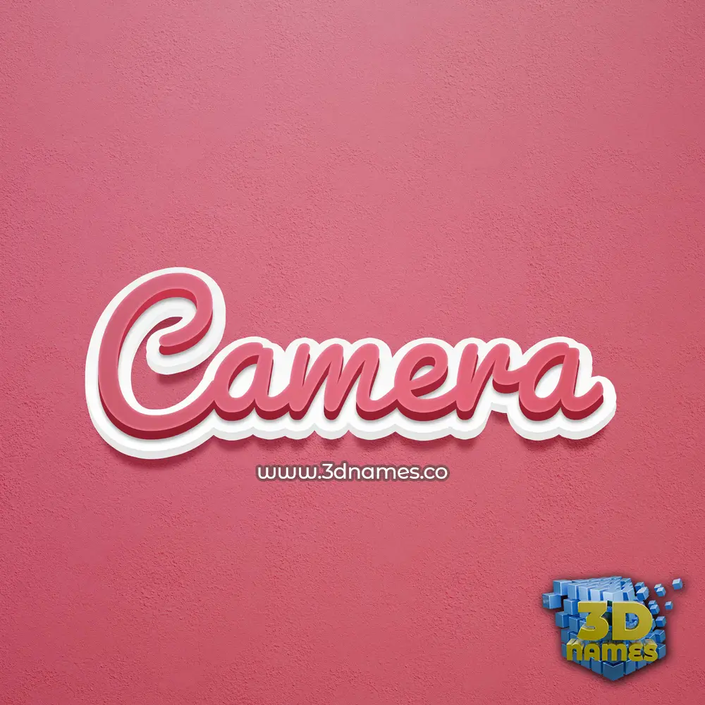camera in Red Scribble style - 3D name wallpaper