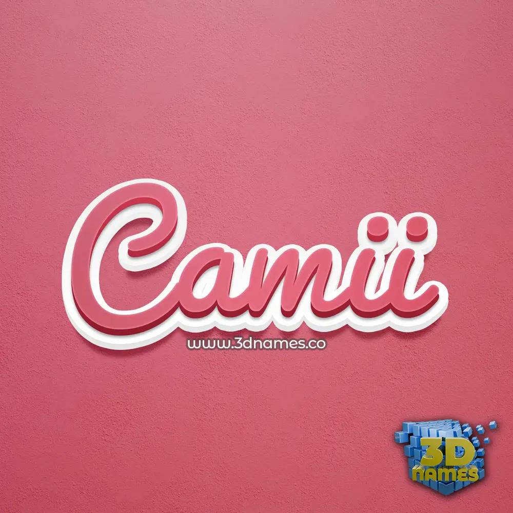 camii in Red Scribble style - 3D name wallpaper